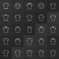 Tshirt minimal outline icons. T-shirt vector linear signs