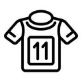 Tshirt running clothes icon outline vector. Athlete race