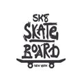 Tshirt slogan design. T shirt quote print with a phrase skate board. Royalty Free Stock Photo