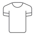 Tshirt thin line icon, clothes and fashion, shirt sign, vector graphics, a linear pattern on a white background.