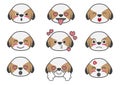 Shih Tzu cartoon emotion 03