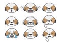 Shih Tzu cartoon emotion 04