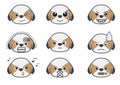 Shih Tzu cartoon emotion 05