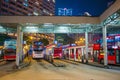 Tsim Sha Tsui, Hong Kong - January 10, 2018 :Bus station at nigh