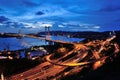 Tsing Ma Bridge Night view Royalty Free Stock Photo