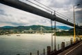 Tsing Ma Bridge, Hong Kong, China. Royalty Free Stock Photo