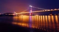 Tsing Ma Bridge at night Royalty Free Stock Photo