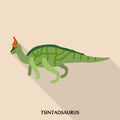 Tsintaosaurus icon, flat style Royalty Free Stock Photo