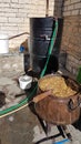 Tsipouro distilation production in Ioannina Greece Royalty Free Stock Photo