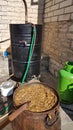 Tsipouro distilation production in Ioannina Greece Royalty Free Stock Photo
