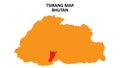 Tsirang State and regions map highlighted on Bhutan map Royalty Free Stock Photo