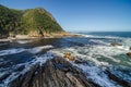 Tsitsikamma national park, landscape Indian ocean waves, rocks. South Africa, Garden Route Royalty Free Stock Photo