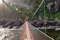 Tsitsikamma suspension bridge with lens flare Royalty Free Stock Photo