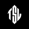 TSL circle letter logo design with circle and ellipse shape. TSL ellipse letters with typographic style. The three initials form a Royalty Free Stock Photo