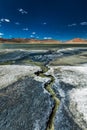 Tso Kar - fluctuating salt lake in Himalayas
