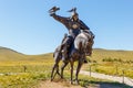 Equestrian statues of warriors of Genghis Khan Royalty Free Stock Photo