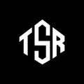 TSR letter logo design with polygon shape. TSR polygon and cube shape logo design. TSR hexagon vector logo template white and Royalty Free Stock Photo