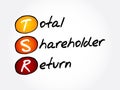 TSR - Total Shareholder Return acronym Royalty Free Stock Photo
