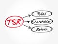 TSR - Total Shareholder Return acronym, business concept background Royalty Free Stock Photo
