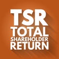 TSR - Total Shareholder Return acronym, business concept background Royalty Free Stock Photo
