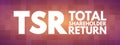 TSR - Total Shareholder Return acronym Royalty Free Stock Photo