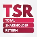 TSR - Total Shareholder Return acronym Royalty Free Stock Photo