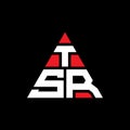 TSR triangle letter logo design with triangle shape. TSR triangle logo design monogram. TSR triangle vector logo template with red Royalty Free Stock Photo