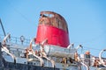 TSS Duke of Lancaster abandoned railway steamer ship docked in Mostyn Docks Royalty Free Stock Photo