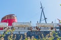 TSS Duke of Lancaster abandoned railway steamer ship docked in Mostyn Docks Royalty Free Stock Photo