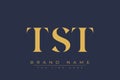 TST abstract letter logo design Royalty Free Stock Photo