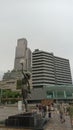 TST Hongkong statue beside the sea Royalty Free Stock Photo