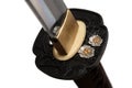 Tsuba : hand guard of Japanese sword Royalty Free Stock Photo