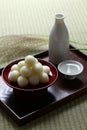 Tsukimi Dango, traditional japanese rice dumpling Royalty Free Stock Photo