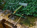 A tsukubai washbasin at Shinto Shrine Royalty Free Stock Photo