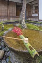 Tsukubai Water Fountain in Japanese Garden Royalty Free Stock Photo