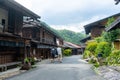 Tsumago juku , Edo village on Enakyo Nakasendo trails during summer morning at Gifu , Japan : 29 August 2019