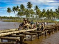 After tsunami, they build bridge by hand, Aceh
