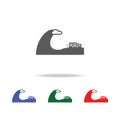 Tsunami city icon. Elements of desister multi colored icons. Premium quality graphic design icon. Simple icon for websites, web de