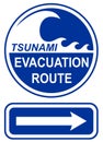 Tsunami Evacuation Route Sign Royalty Free Stock Photo