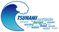 Tsunami Giant Wave, Word Cloud Royalty Free Stock Photo