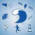 Tsunami Icons Royalty Free Stock Photo