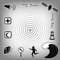 Tsunami Icons Royalty Free Stock Photo