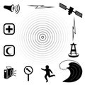 Tsunami Icons Royalty Free Stock Photo