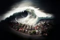 tsunami, natural disaster. Royalty Free Stock Photo