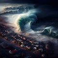 tsunami, natural disaster. Royalty Free Stock Photo