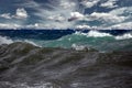 Tsunami tropical hurricane on the sea Royalty Free Stock Photo