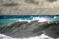 Tsunami tropical hurricane on the sea Royalty Free Stock Photo