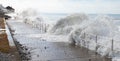 Waves of sea water tsunami Royalty Free Stock Photo