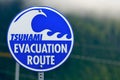 Tsunami Warning Evacuation Sign
