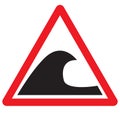 Tsunami warning icon on a white background. tsunami hazard zone sign. tsunami warning symbol. flat style